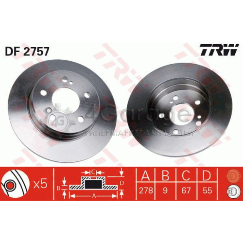 TRW DF2757 Тормозной диск