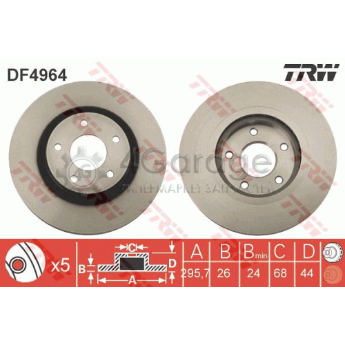 TRW DF4964 Тормозной диск