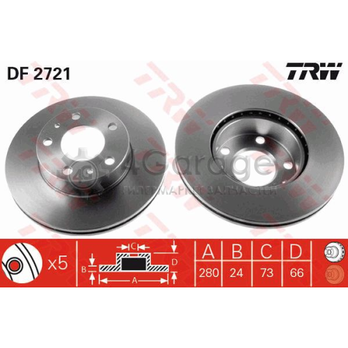 TRW DF2721 Тормозной диск