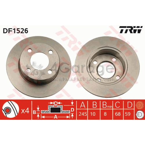 TRW DF1526 Тормозной диск