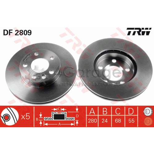 TRW DF2809 Тормозной диск