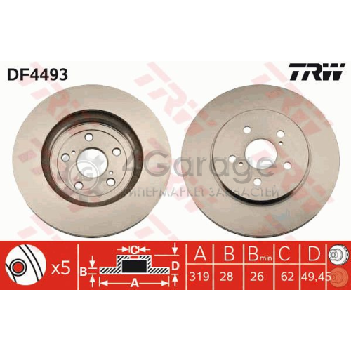 TRW DF4493 Тормозной диск