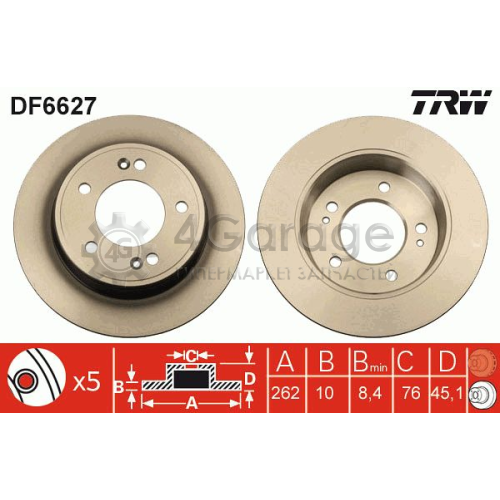 TRW DF6627 Тормозной диск