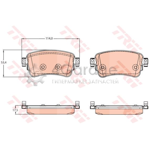 TRW GDB2166 Колодки задние CITROEN JUMPY PEUGEOT EXPERT 4/16 GDB2166