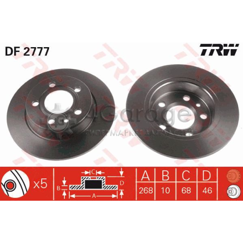 TRW DF2777 Тормозной диск