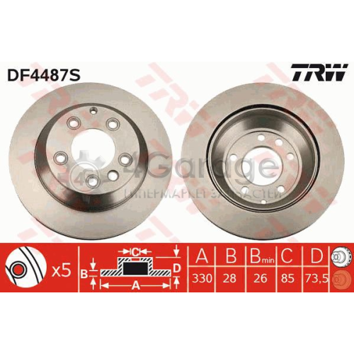 TRW DF4487S Тормозной диск