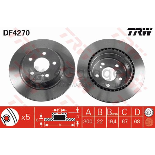 TRW DF4270 Тормозной диск