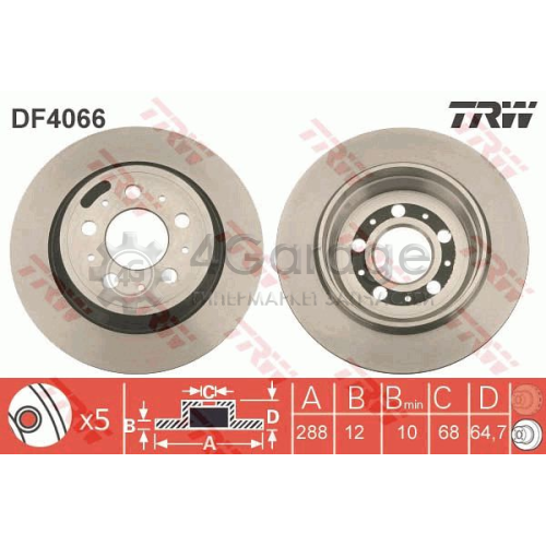 TRW DF4066 Тормозной диск