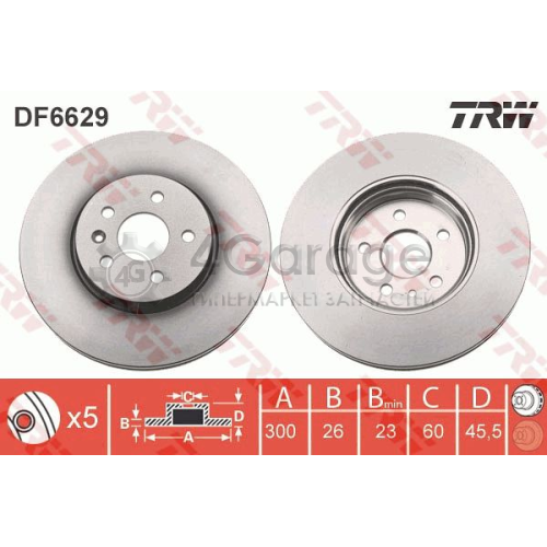 TRW DF6629 Тормозной диск