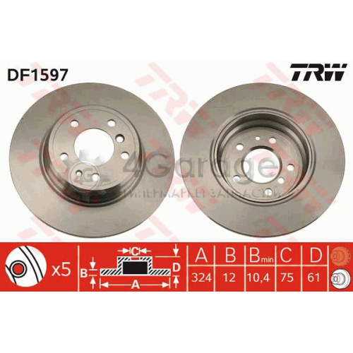 TRW DF1597 Тормозной диск