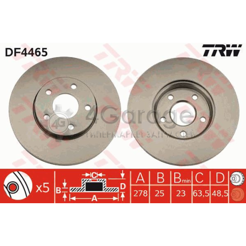 TRW DF4465 Тормозной диск