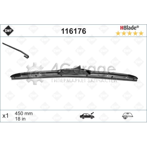 SWF 116176 Щетка стеклоочистителя DAS ORIGINAL HBLADE в Красноярске