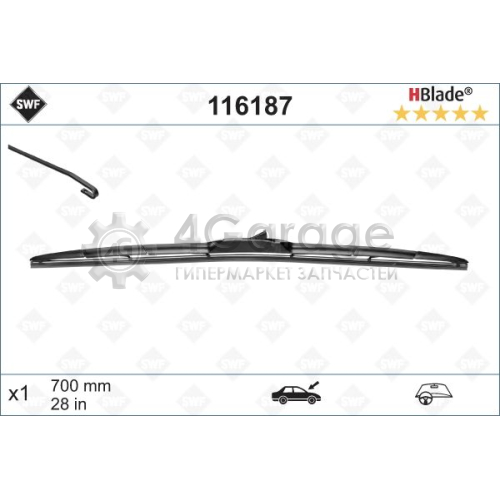 Щетка стеклоочистителя DAS ORIGINAL HBLADE SWF 116187 в Нижнем Новгороде