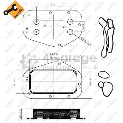 NRF 31314 масляный радиатор двигательное масло EASY FIT