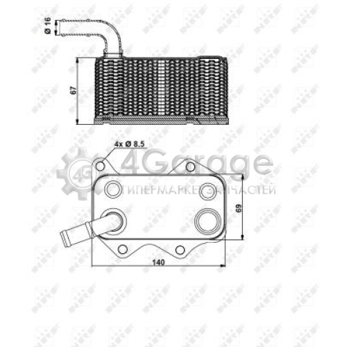 NRF 31172 масляный радиатор двигательное масло EASY FIT