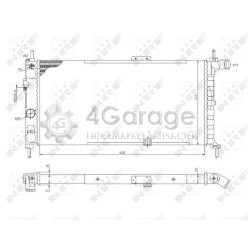 NRF 52019 Радиатор охлаждение двигателя