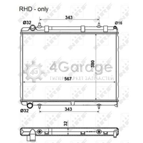 NRF 53973 Радиатор охлаждение двигателя