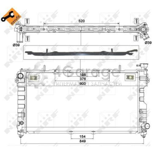 NRF 58264 Радиатор охлаждение двигателя EASY FIT