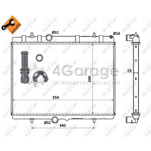 NRF 50437 Радиатор охлаждение двигателя EASY FIT