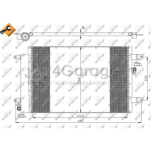 NRF 35403 Конденсатор кондиционер EASY FIT