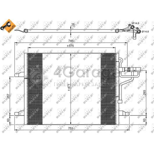 NRF 35936 Конденсатор кондиционер EASY FIT