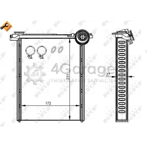 NRF 54314 Теплообменник отопление салона EASY FIT