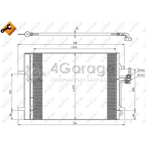 NRF 35850 Конденсатор кондиционер EASY FIT