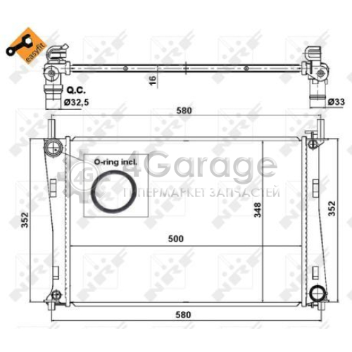 NRF 58274 Радиатор охлаждение двигателя EASY FIT
