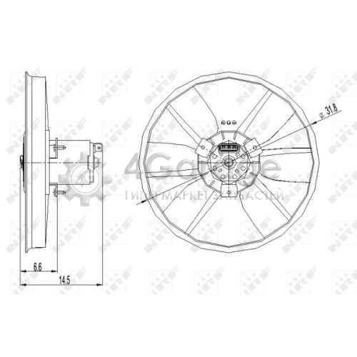 NRF 47402 Вентилятор охлаждение двигателя