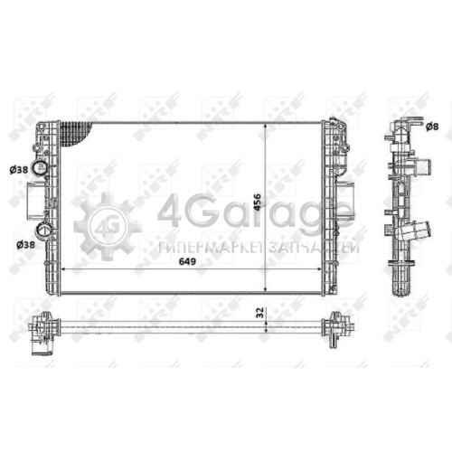 NRF 58361 Радиатор охлаждение двигателя