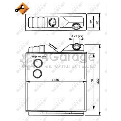 NRF 58146 Теплообменник отопление салона EASY FIT