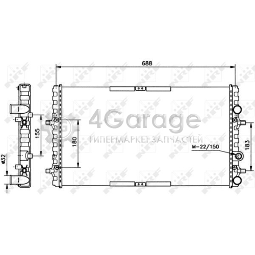 NRF 52160 Радиатор охлаждение двигателя