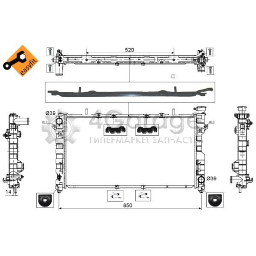 NRF 53734 Радиатор охлаждение двигателя EASY FIT