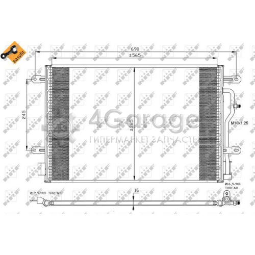 NRF 35404 Конденсатор кондиционер EASY FIT