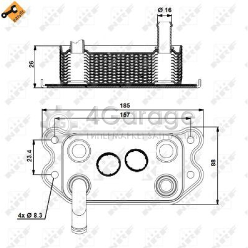 NRF 31176 масляный радиатор двигательное масло EASY FIT