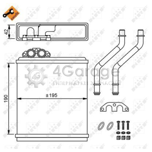 NRF 58150 Теплообменник отопление салона EASY FIT