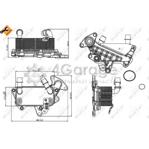 NRF 31264 Масляный радиатор автоматическая коробка передач EASY FIT