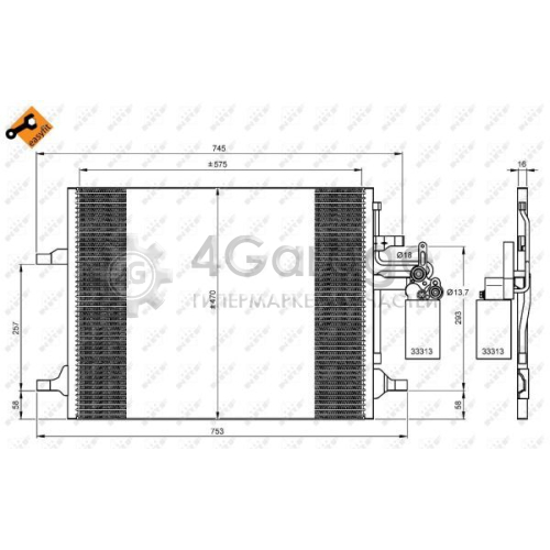 NRF 35930 Конденсатор кондиционер EASY FIT