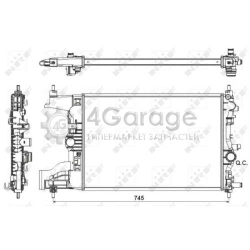 NRF 53155 Радиатор охлаждение двигателя