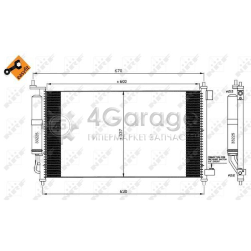 NRF 35583 Конденсатор кондиционер EASY FIT