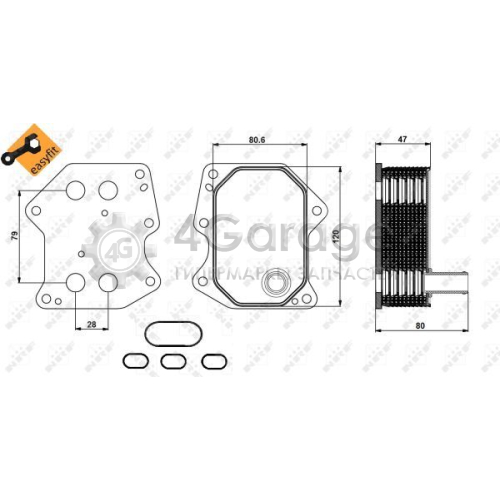 NRF 31212 масляный радиатор двигательное масло EASY FIT