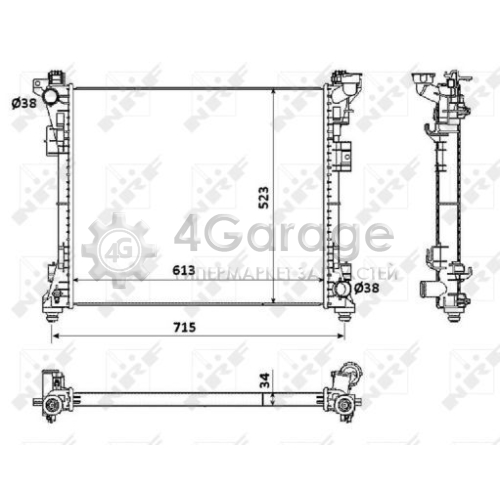 NRF 53900 Радиатор охлаждение двигателя