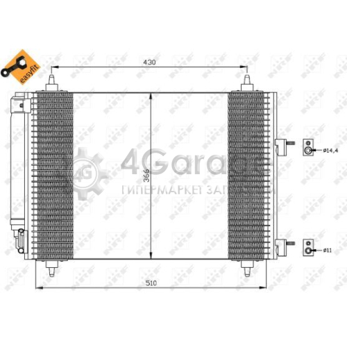 NRF 35445 Конденсатор кондиционер EASY FIT