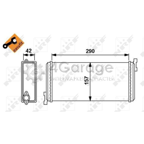 NRF 54240 Теплообменник отопление салона EASY FIT
