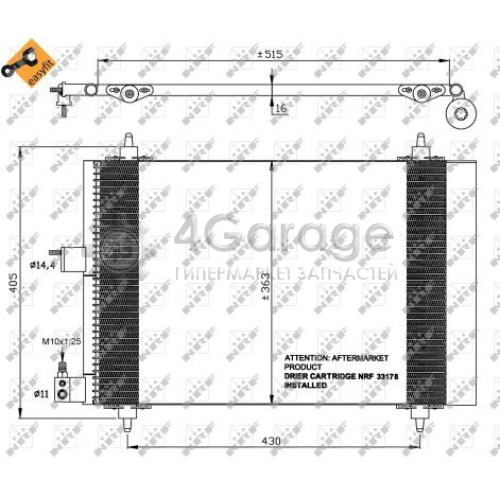 NRF 35414 Конденсатор кондиционер EASY FIT