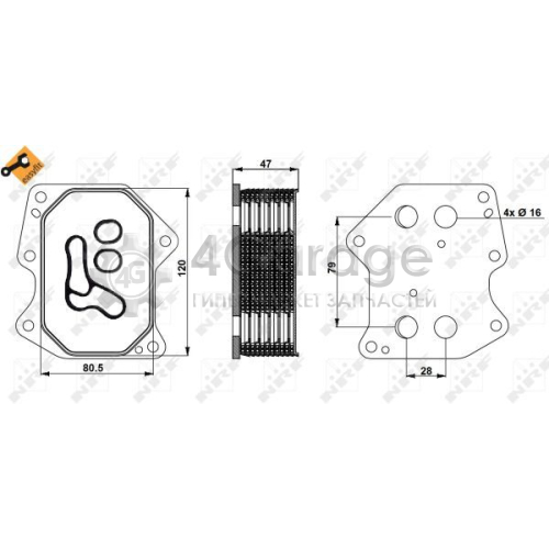 NRF 31754 масляный радиатор двигательное масло EASY FIT