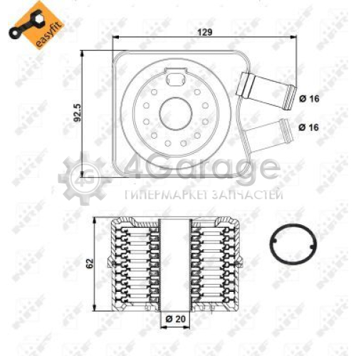 NRF 31306 масляный радиатор двигательное масло EASY FIT
