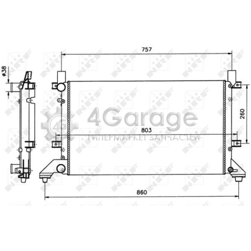 NRF 58240 Радиатор охлаждение двигателя