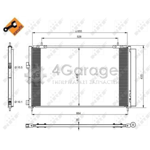 NRF 350222 Конденсатор кондиционер EASY FIT