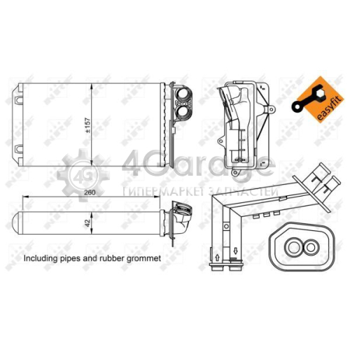 NRF 53216 Теплообменник отопление салона EASY FIT